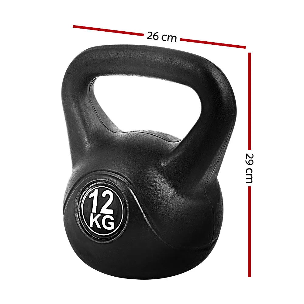 12kg Anti-Slip Kettlebell Set for Full Body Workout - Everfit