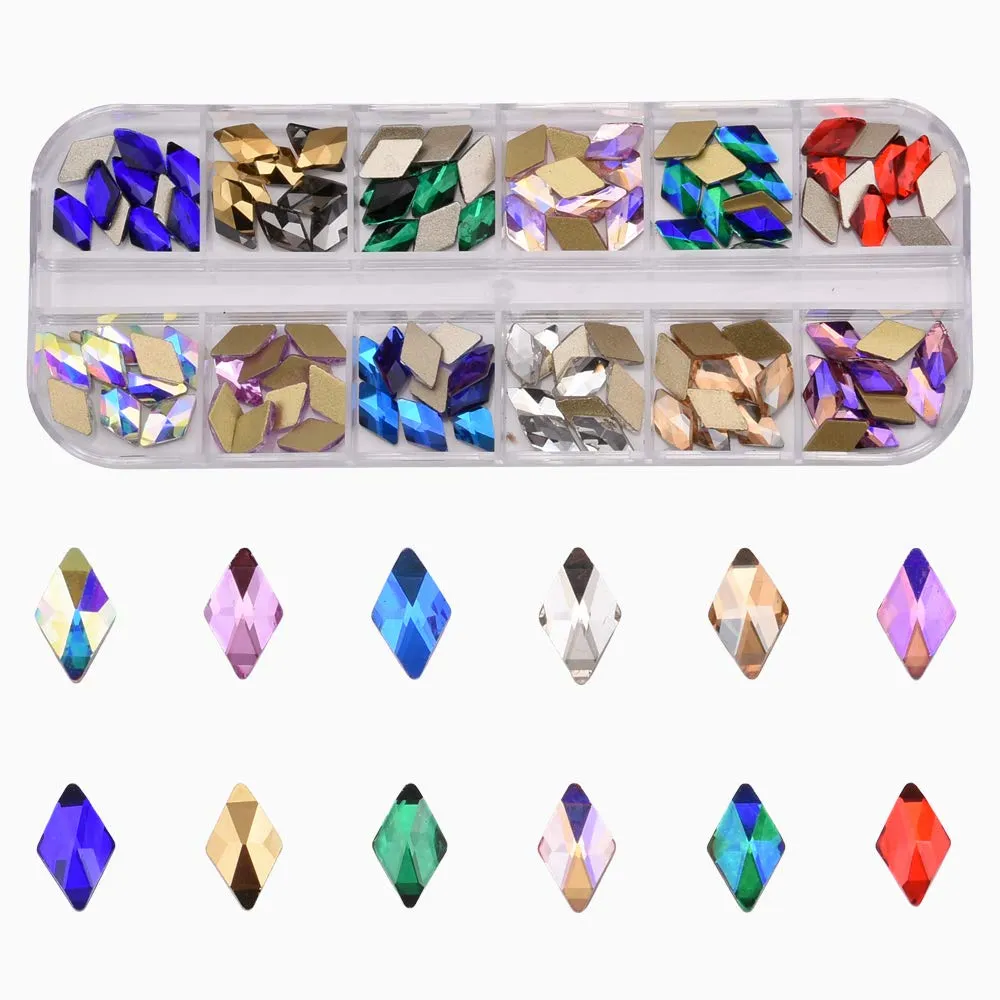153pcs 3D Nail Diamonds Crystal Golden Shadow Flat Back Gem Stones For Nail Art Decoration   960pcs Mix Loose Round Rhinestones Set Supply