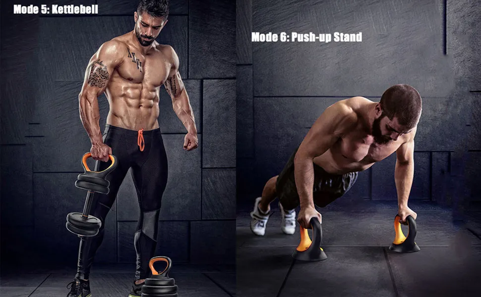 6-in-1 Multifunctional Free Dumbbells Weights Set -40kg