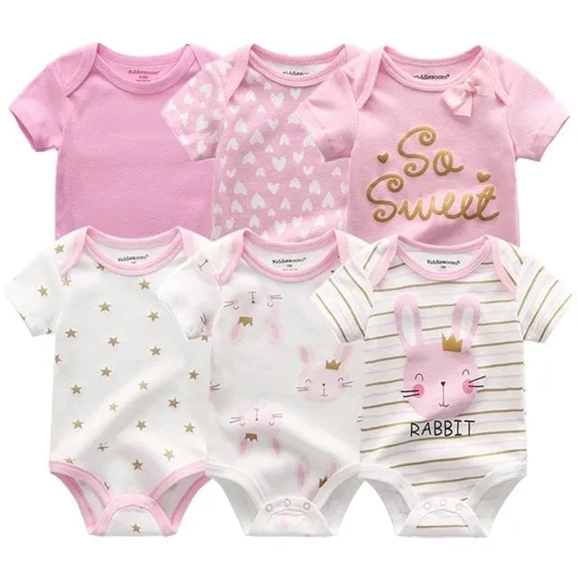 6PCS Bennys Newborn Baby Boys & Girls Bunny Summer Clothes