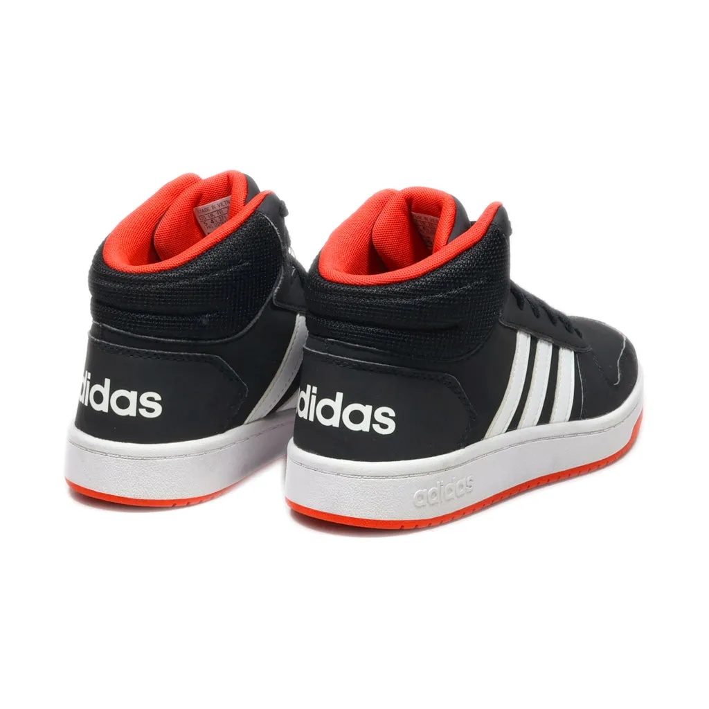 Adidas Hoops 2.0 Mid J High-Top Sneakers Leather Black Colour For Women