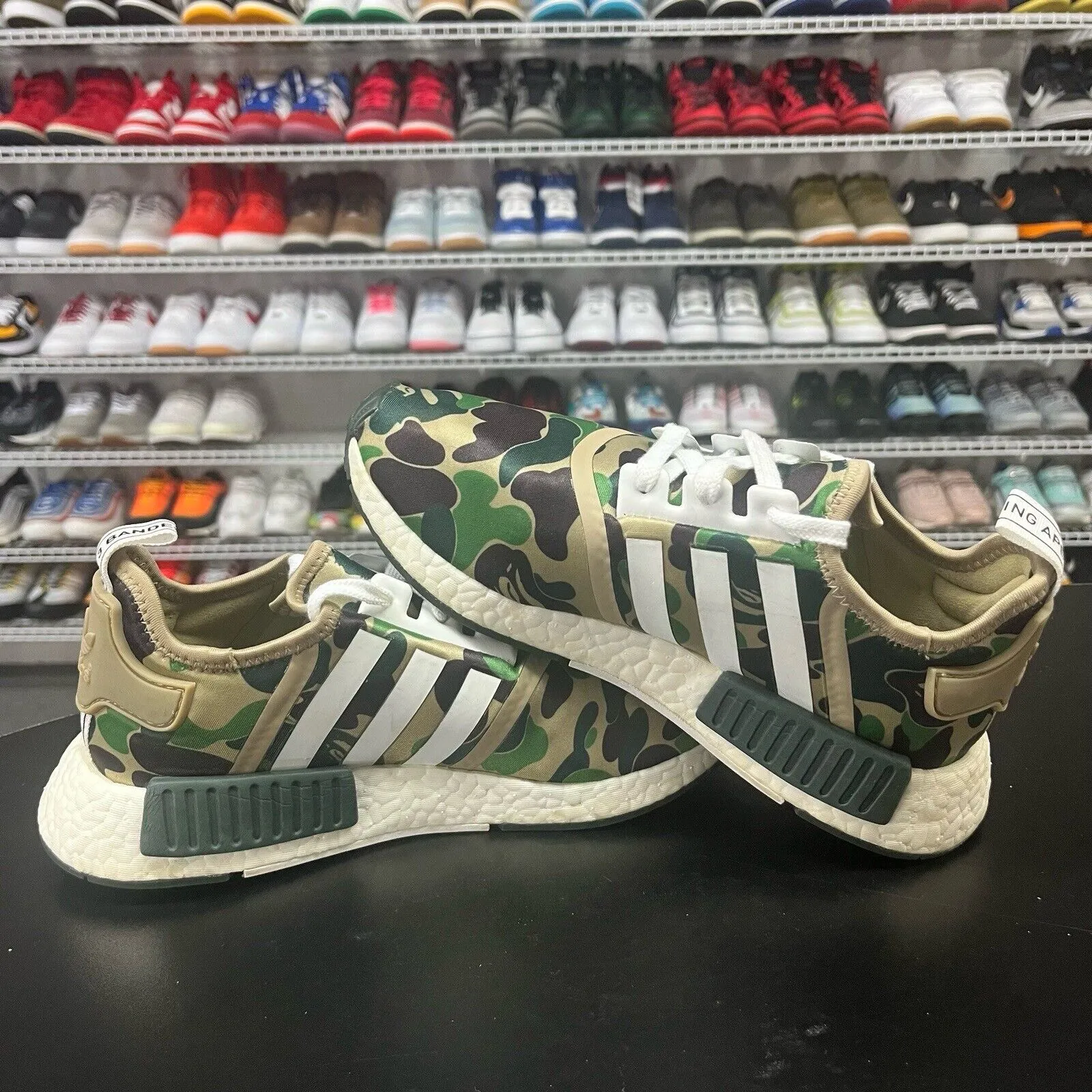 Adidas NMD R1 Bape Olive Camo Camouflage BA7326 2016 Men's Size 6.5