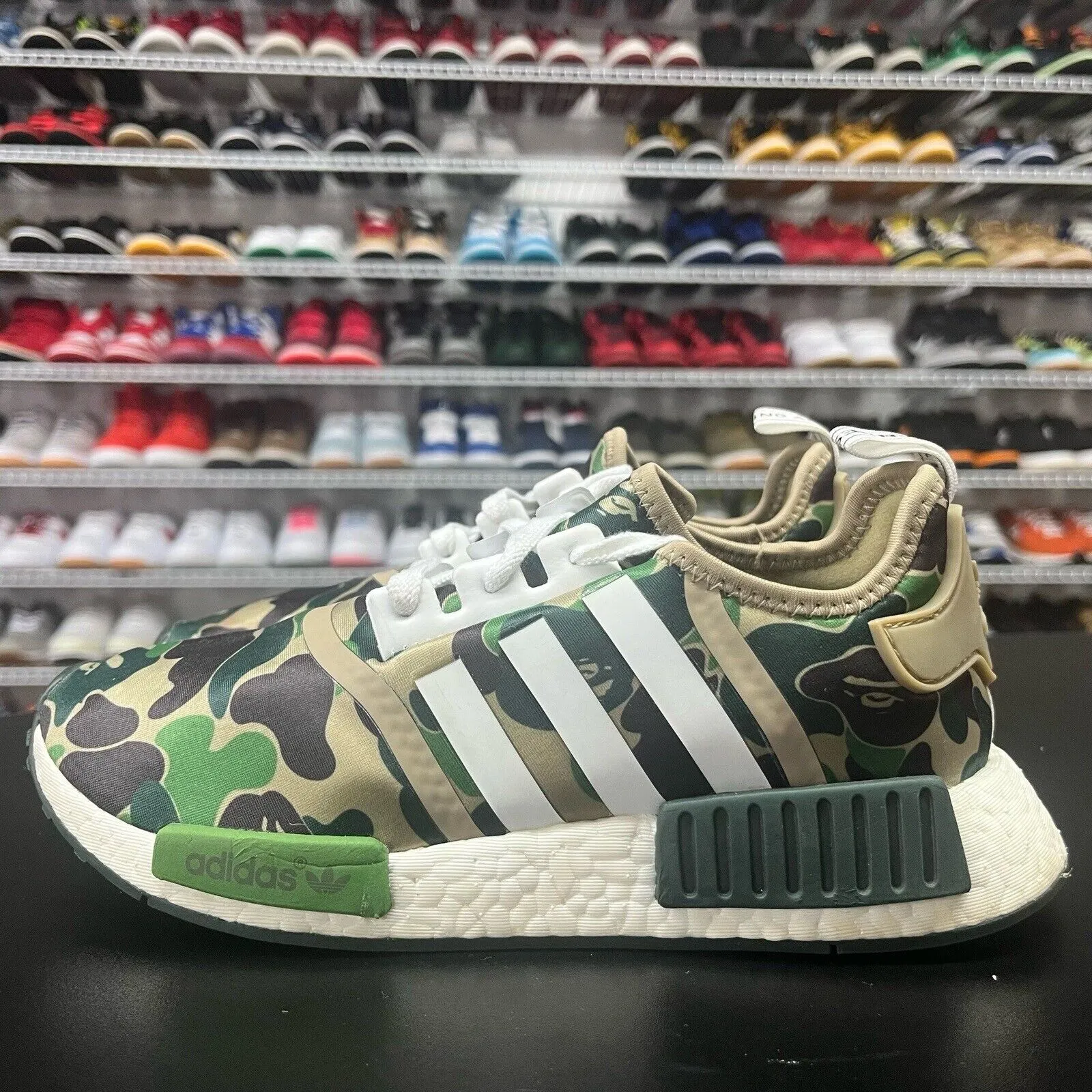 Adidas NMD R1 Bape Olive Camo Camouflage BA7326 2016 Men's Size 6.5