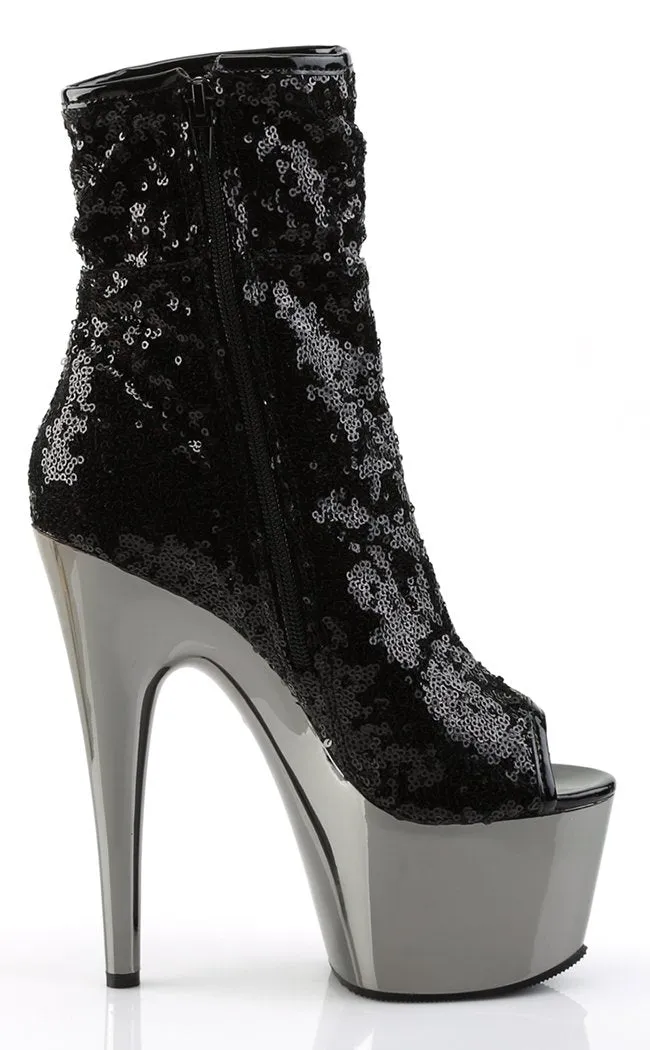 ADORE-1008SQ Black / Pewter Ankle Boots