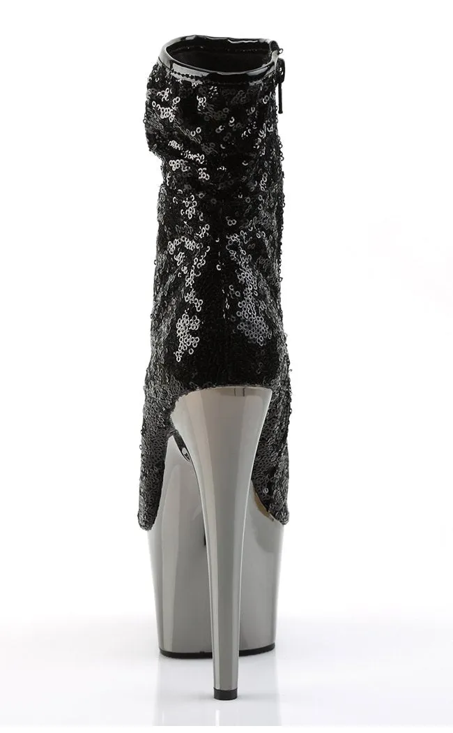 ADORE-1008SQ Black / Pewter Ankle Boots