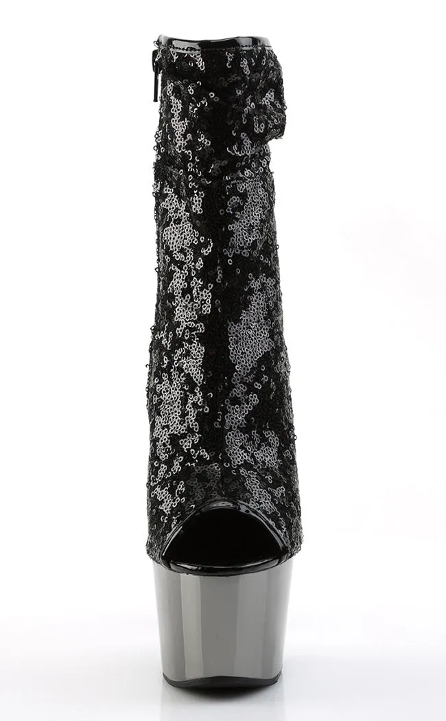 ADORE-1008SQ Black / Pewter Ankle Boots