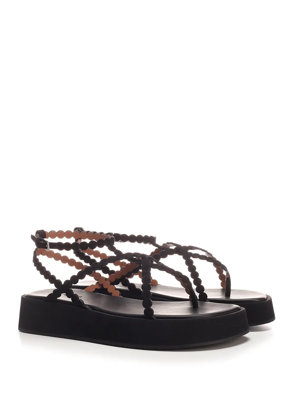 Alaïa Interlaced Straps Platform Sandals