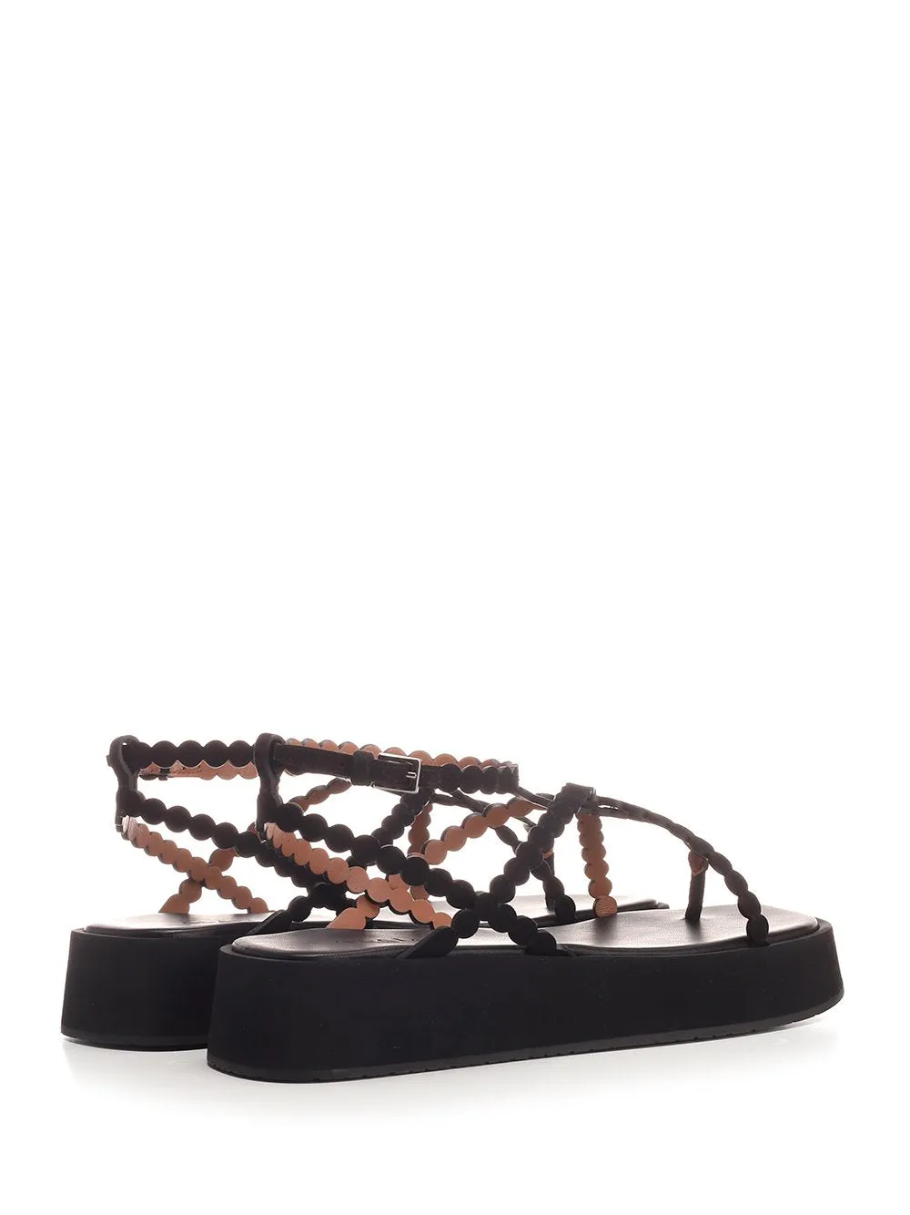 Alaïa Interlaced Straps Platform Sandals