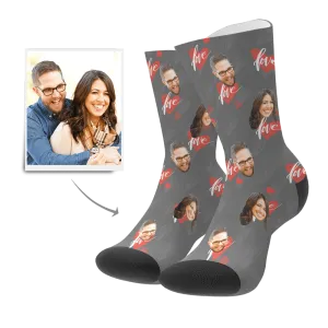 Anniversary Gift Custom Socks Memorial Gift - Heartbeat
