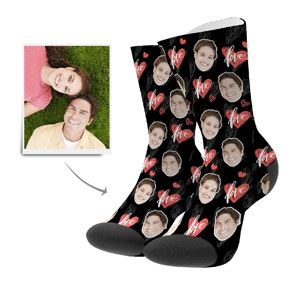 Anniversary Gift Custom Socks Memorial Gift - Heartbeat