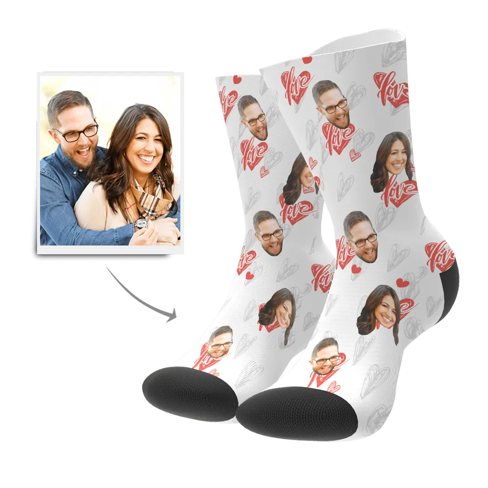 Anniversary Gift Custom Socks Memorial Gift - Heartbeat