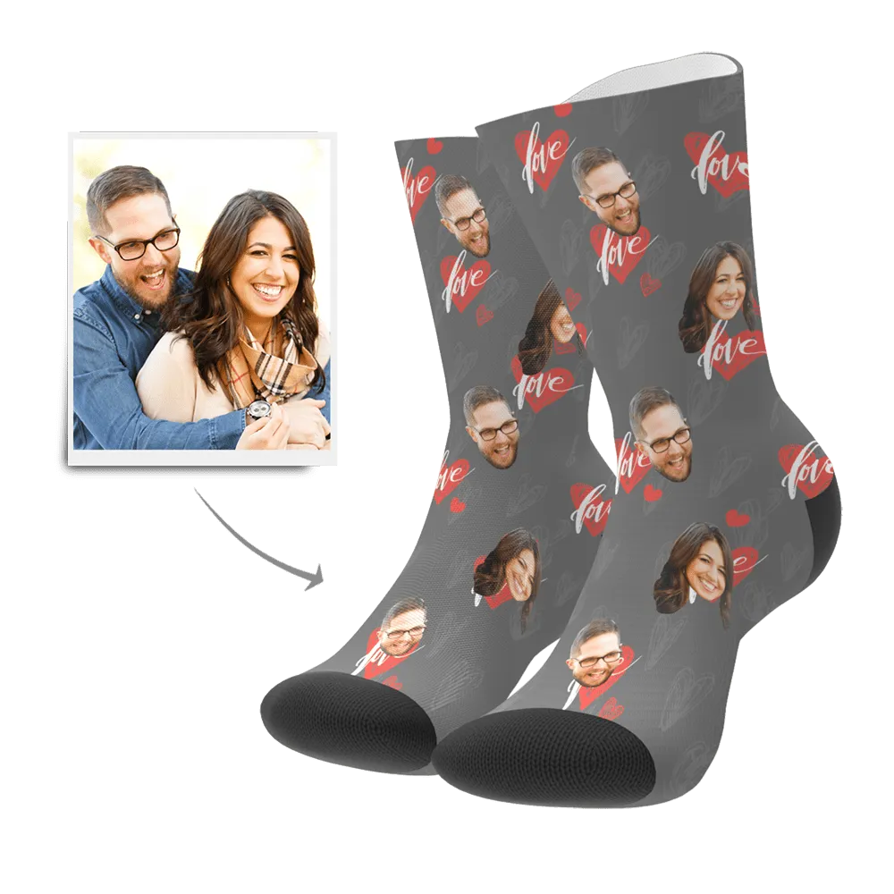 Anniversary Gift Custom Socks Memorial Gift - Heartbeat