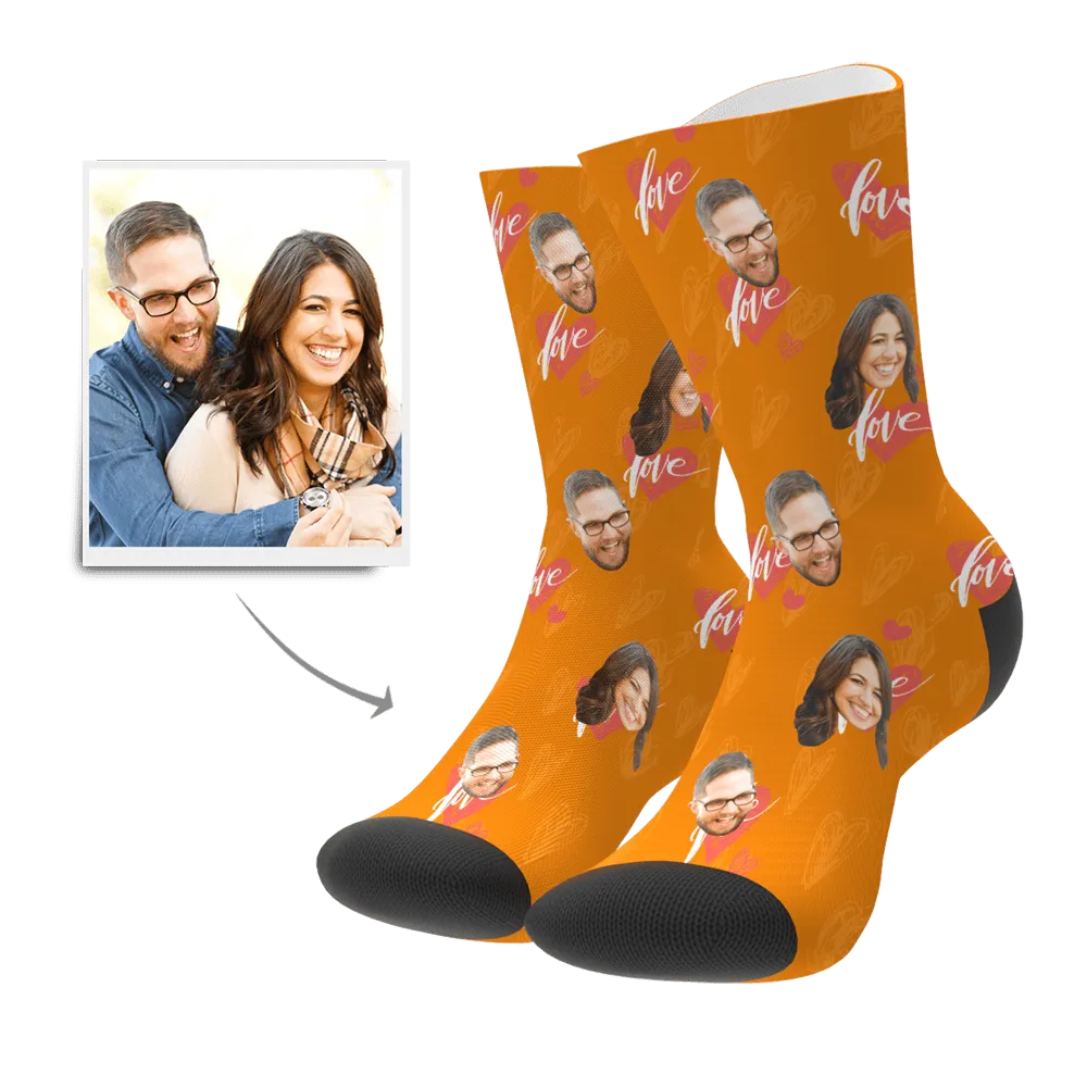 Anniversary Gift Custom Socks Memorial Gift - Heartbeat