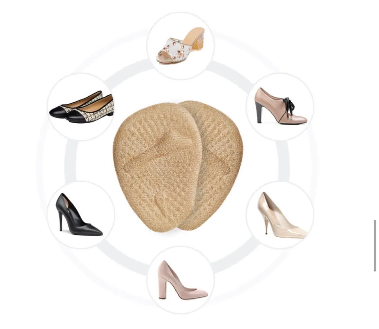 BALL OF FOOT CUSHION PADS IN BLACK