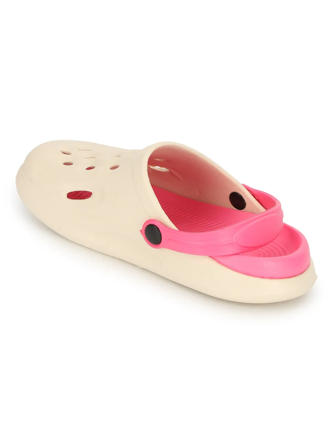 Beige Pink Stylish Slip-On Clogs For Kids-Unisex (TC-LCLOG3-BEIGPNK)