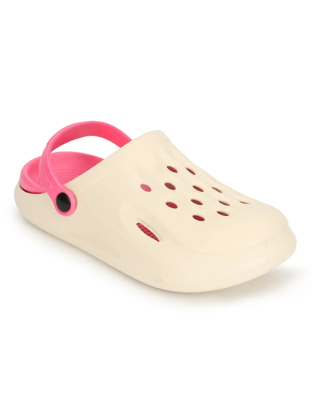 Beige Pink Stylish Slip-On Clogs For Kids-Unisex (TC-LCLOG3-BEIGPNK)