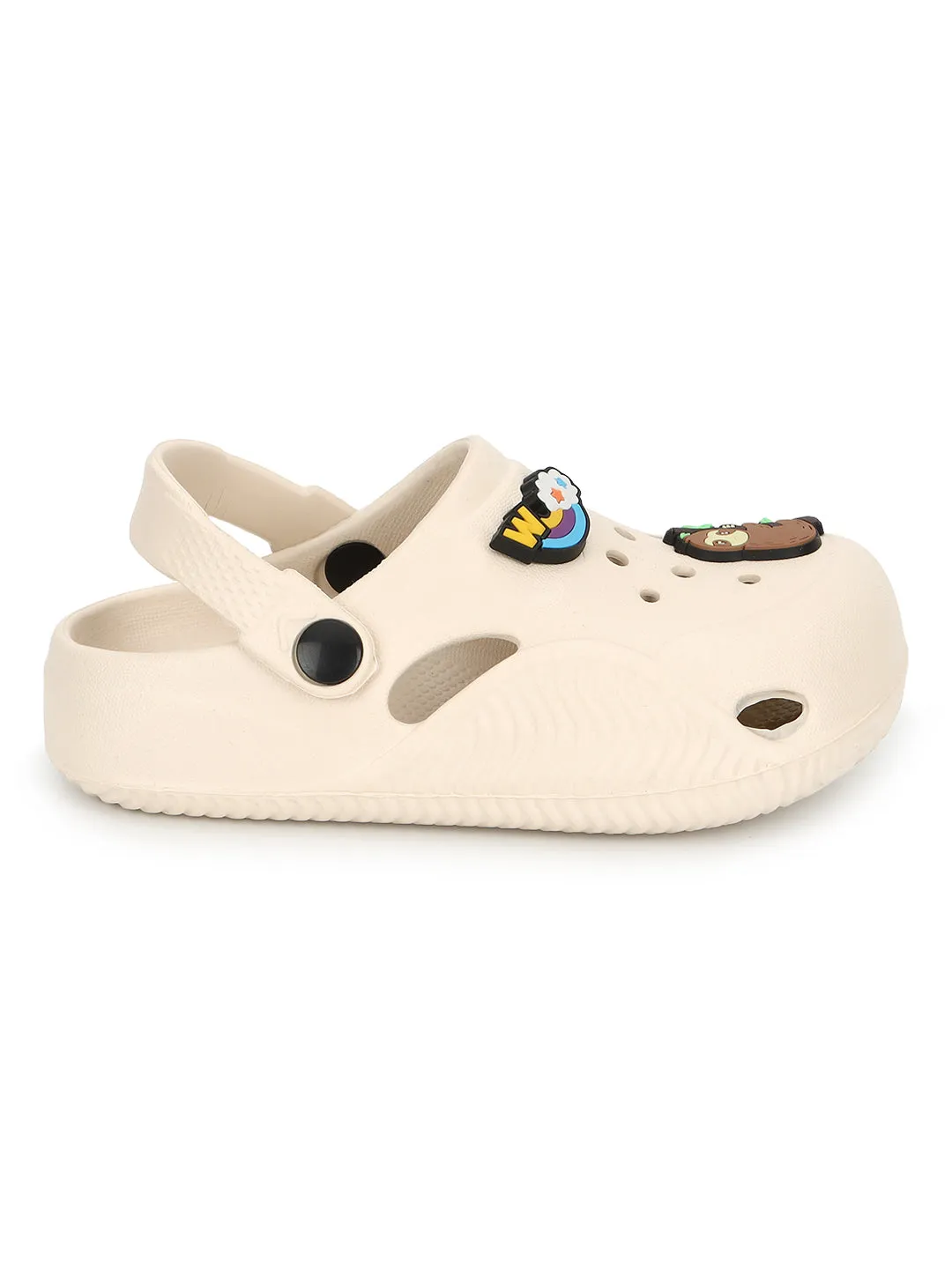 Beige Stylish Slip-On Clogs For Kids-Unisex (TC-LCLOG1-BEIG)