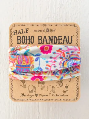 Boho Bandeau Half, Light Sage Folk Art