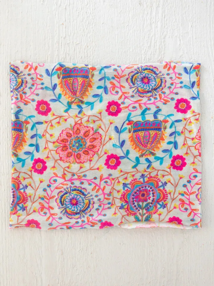 Boho Bandeau Half, Light Sage Folk Art