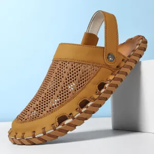 Bootara Men's 2025 Summer Genuine Leather Outdoor Beach Sandals