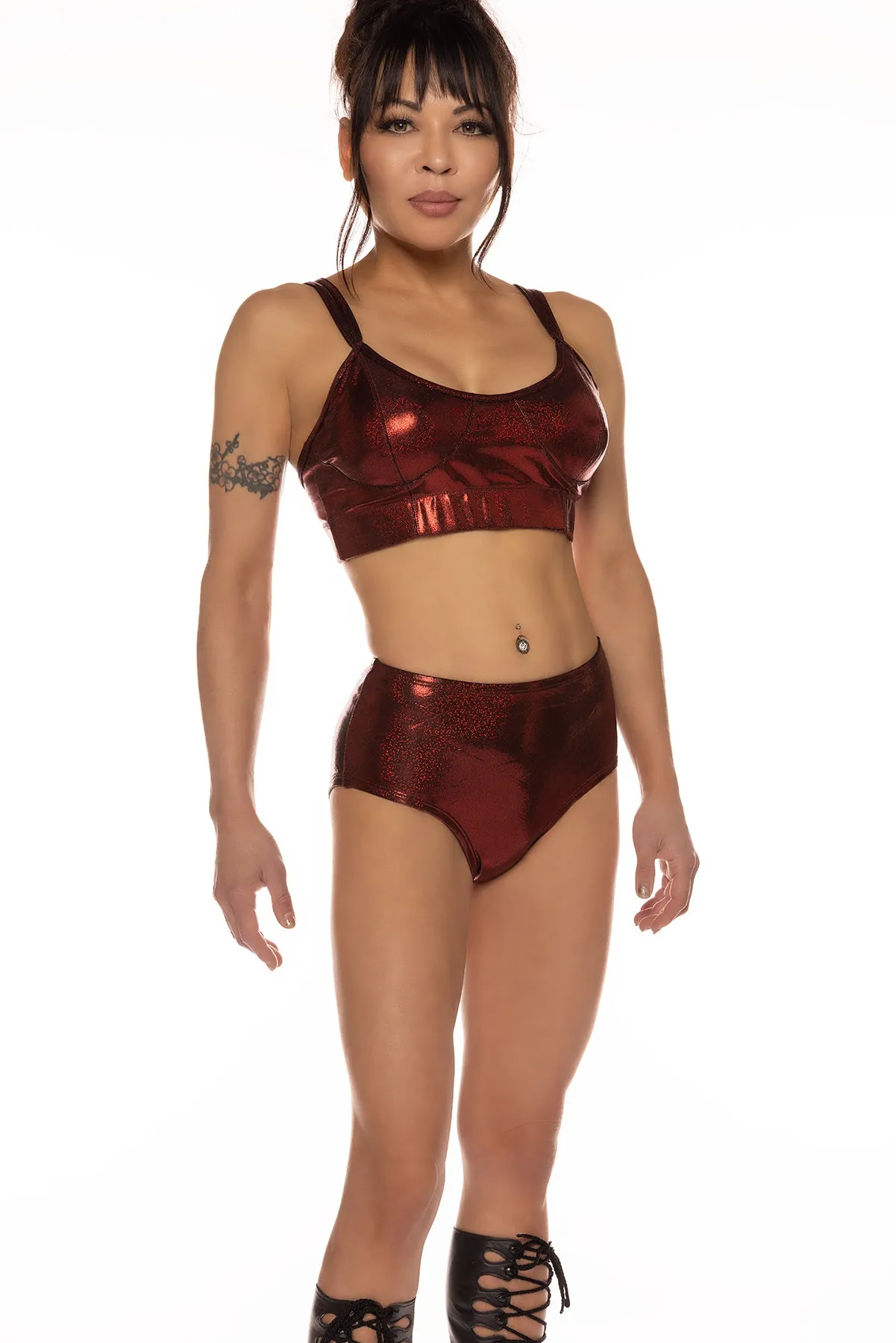 Bra top, Ruby Red Twinkle (corset style)