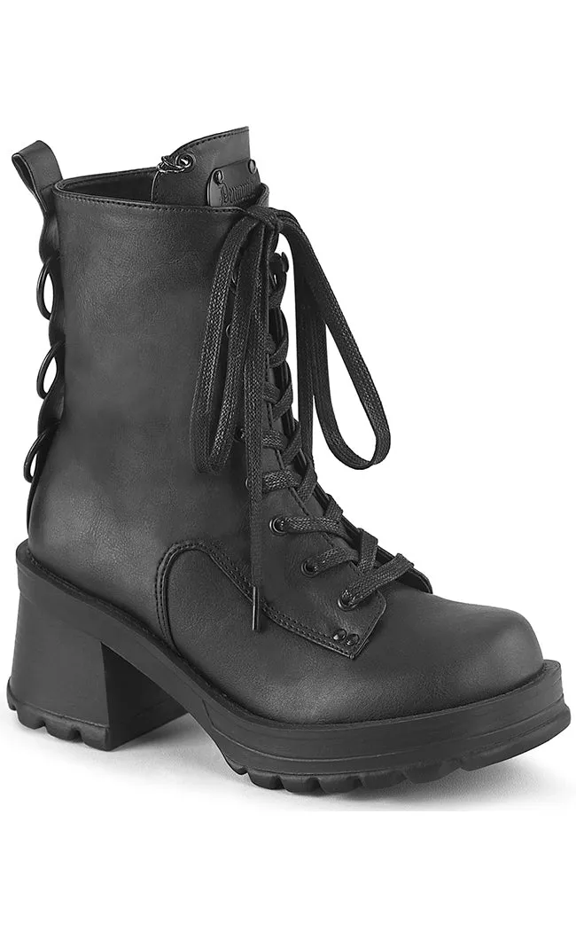 BRATTY-50 Black Combat Ankle Boots