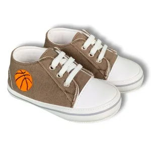 Brown Basket Ball Baby Shoes