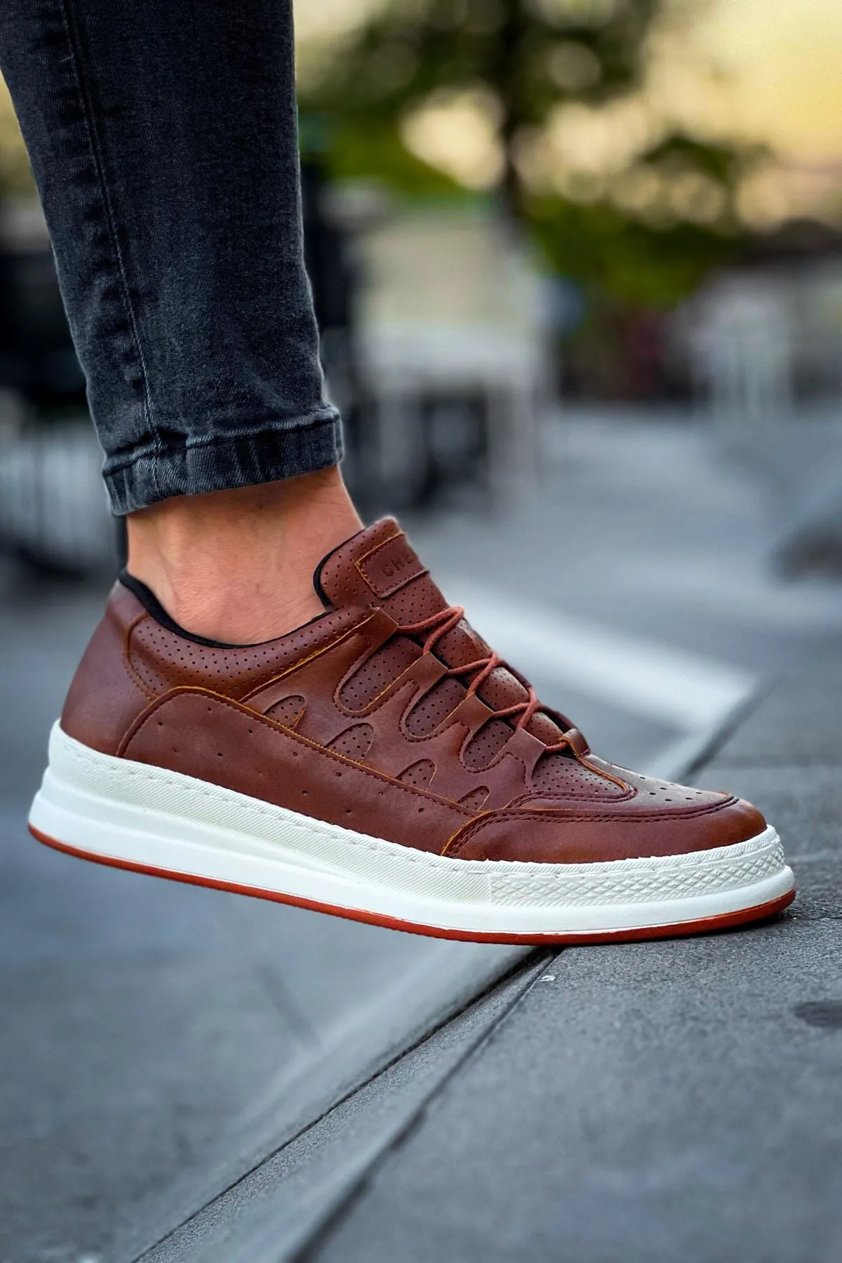CH040 Men's Unisex Orthopedics Brown-White Sole Casual Sneaker Sports Shoes