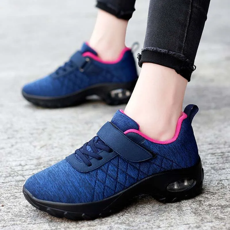 Cuzcare Women Orthopedic Shoes Pain Relief Air Cushion Wide Toebox High Quality Material  Elastic Non-Slip Velcro Sneakers