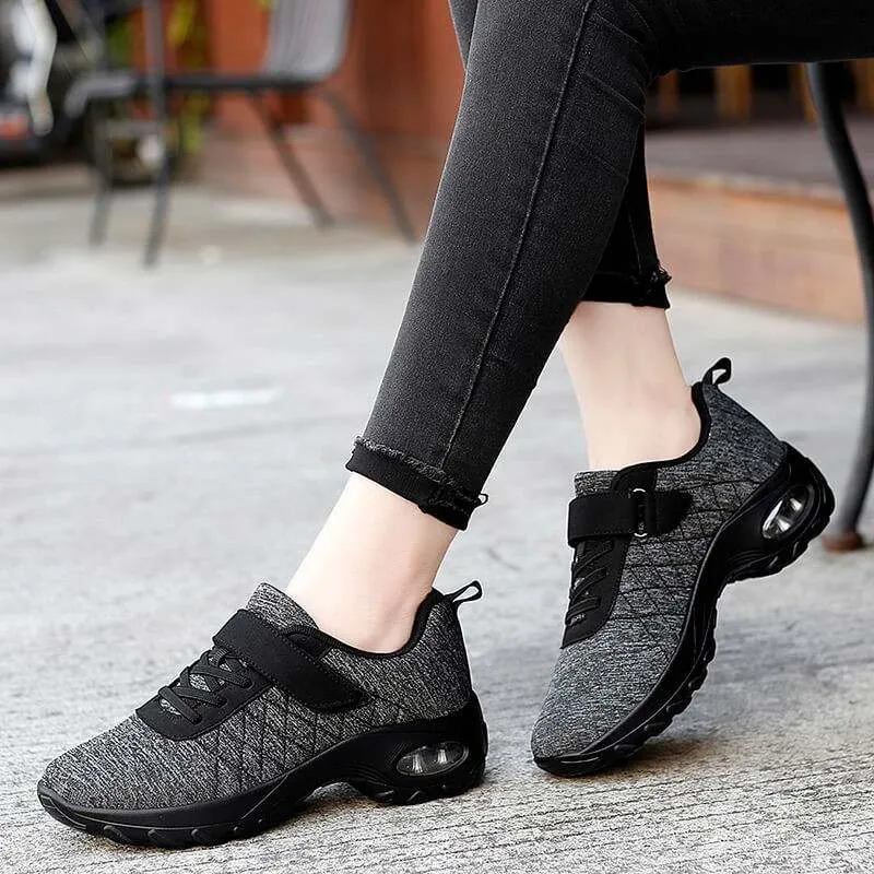 Cuzcare Women Orthopedic Shoes Pain Relief Air Cushion Wide Toebox High Quality Material  Elastic Non-Slip Velcro Sneakers