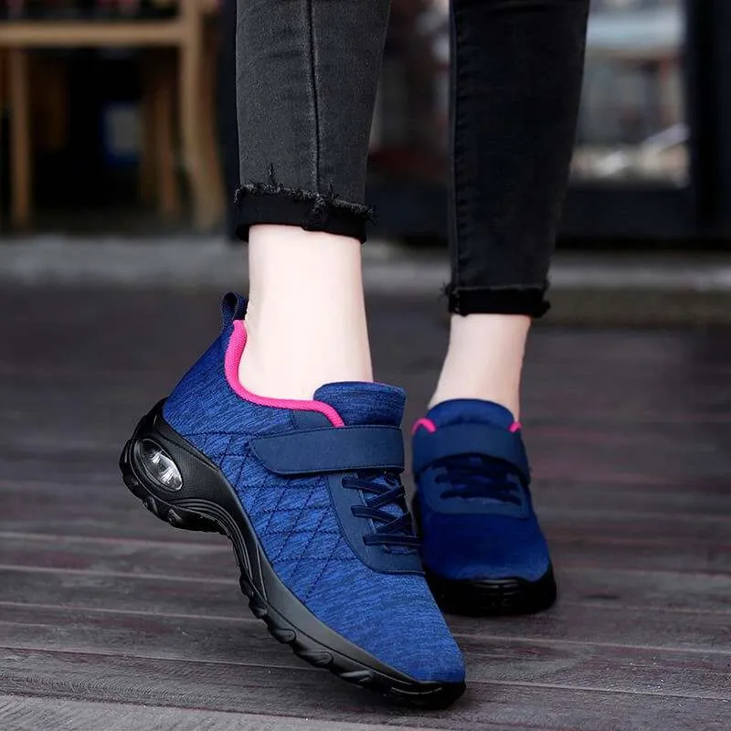 Cuzcare Women Orthopedic Shoes Pain Relief Air Cushion Wide Toebox High Quality Material  Elastic Non-Slip Velcro Sneakers