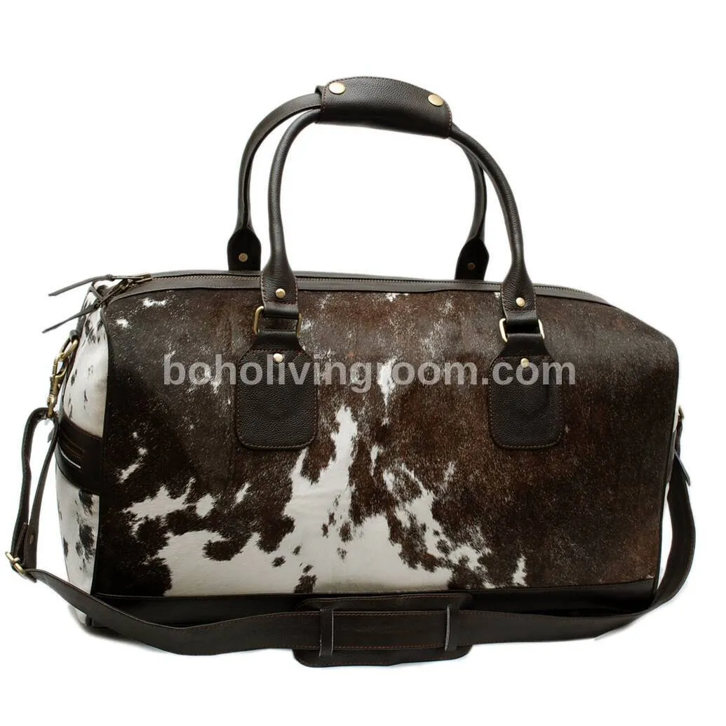 Dark Brown Cowhide Weekender Bag