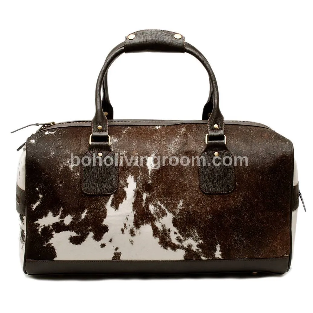 Dark Brown Cowhide Weekender Bag