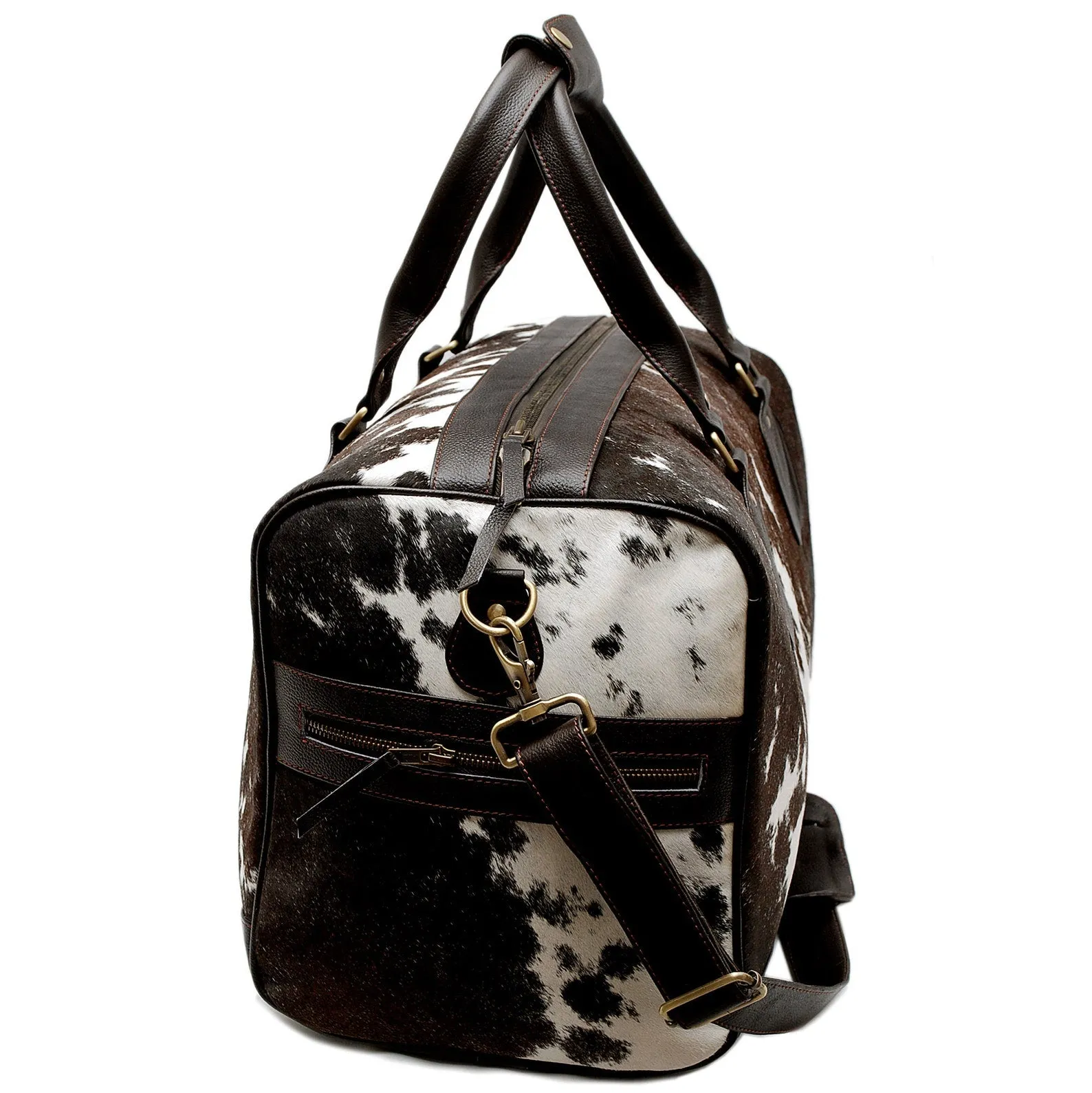 Dark Brown Cowhide Weekender Bag