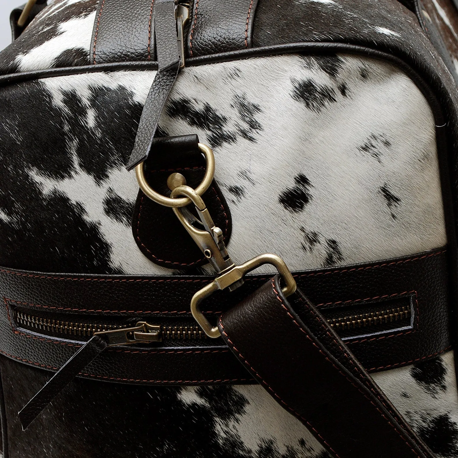 Dark Brown Cowhide Weekender Bag