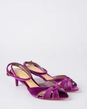 dominique kitten heel - fig/ grafite velvet