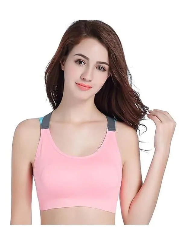 Elastic Multi-Color Criss-Cross Back Sportsbra