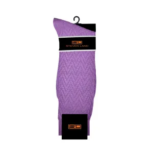 Everyday Basic Socks for Men | Chevron Texture | Purple