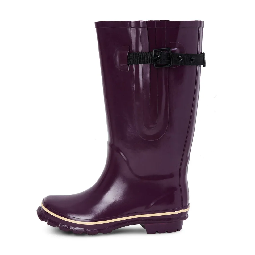 Extra Wide Calf Women's Rain Boots - Purple - Up to 23 Inch Calf - Wide Foot & Ankle