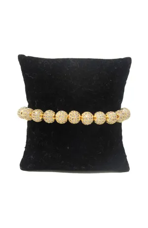 Gold CZ Encrusted Ball Bracelet