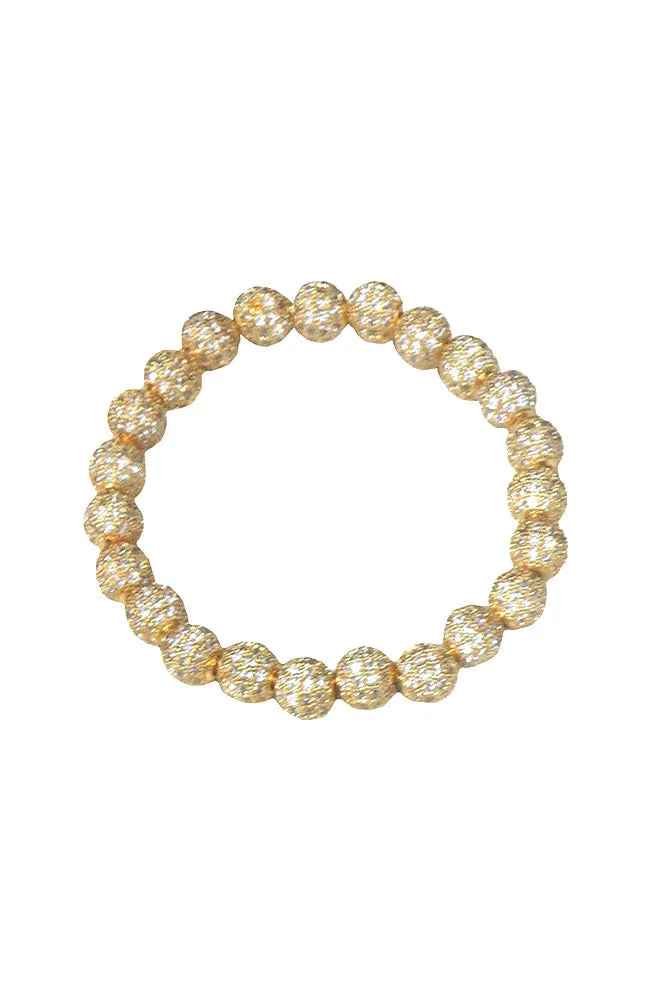 Gold CZ Encrusted Ball Bracelet
