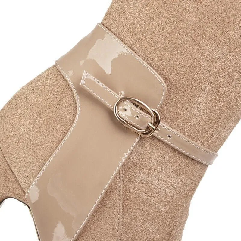 High Heel Suede Over Knee Sock Boots