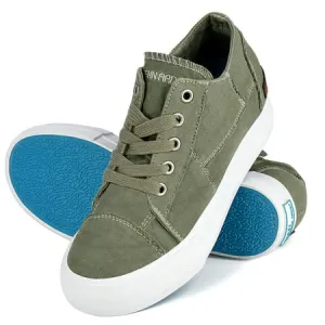JENN ARDOR Women's Fashion Platform Sneakers Low Top Canvas Flats Lace-up Side Zipper Casual Comfortable Walking ShoesOL,