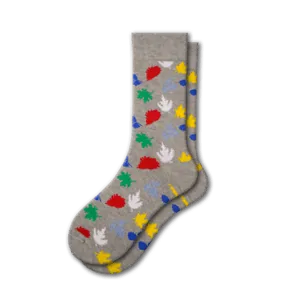 Leaves Pattern Cotton Crew Socks