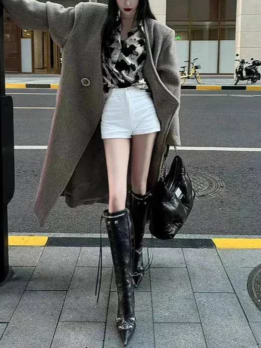 Lisa Buckle Detail Knee-High Boots
