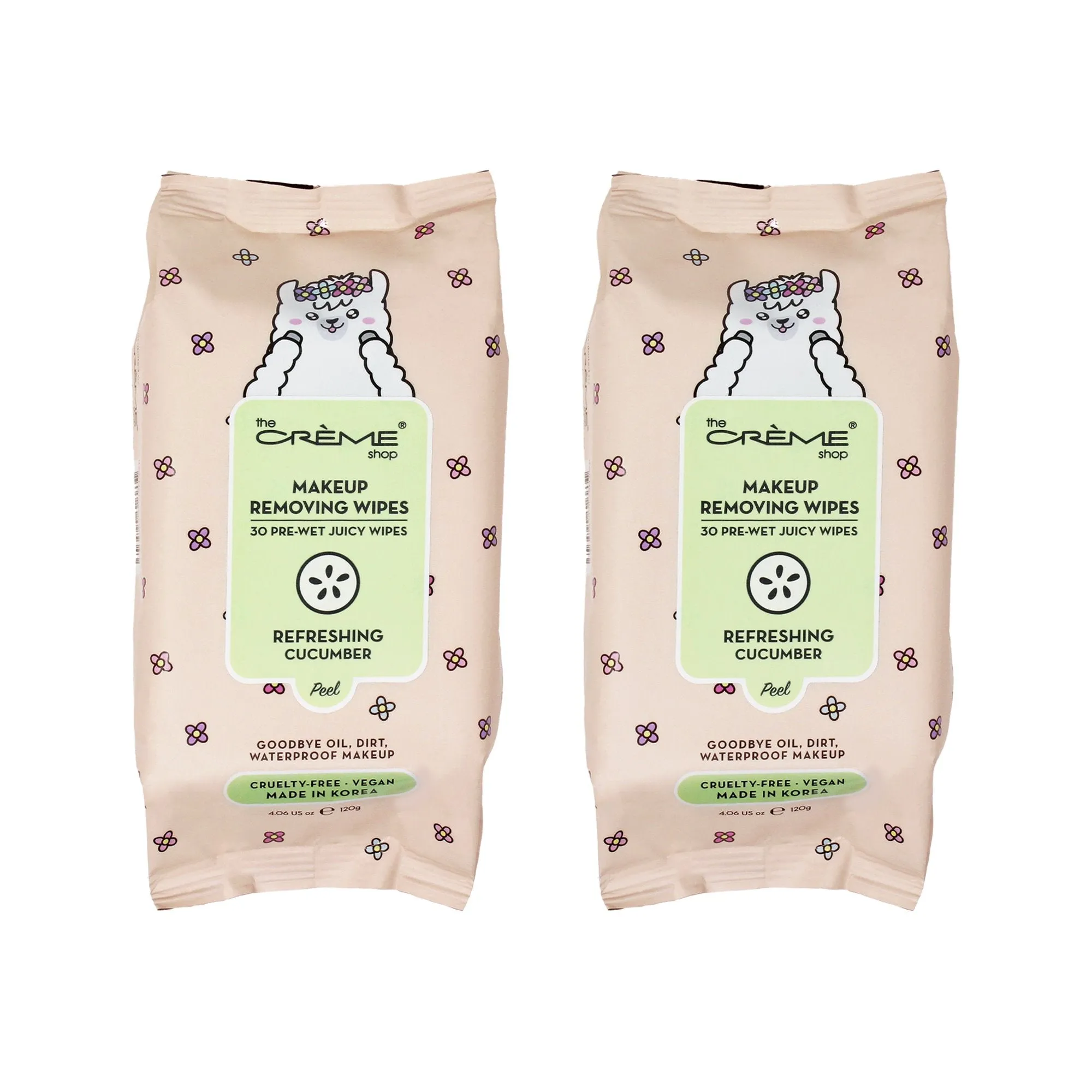 Llama Juicy Makeup Removing Wipes - (2 Packs of 30)