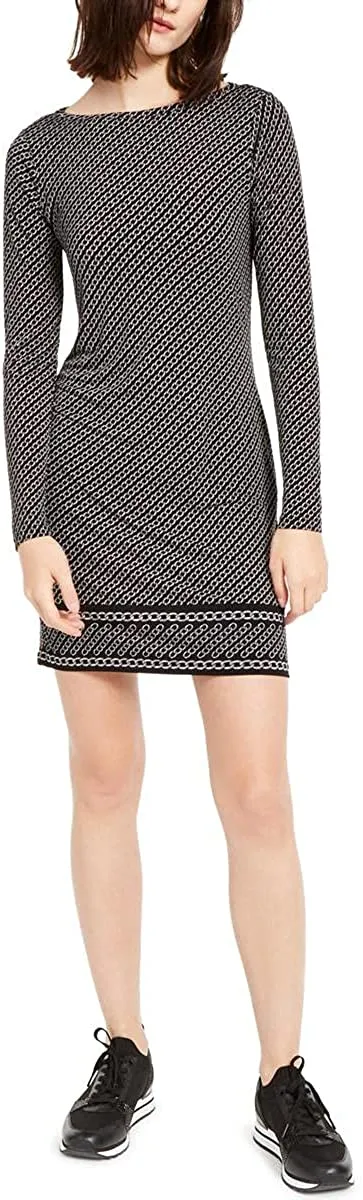 Michael Kors womens Link Chain Border Shift Dress