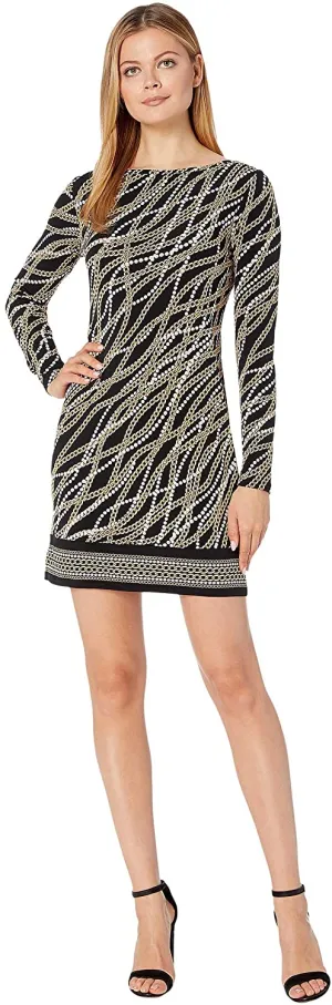 Michael Kors womens Link Chain Border Shift Dress