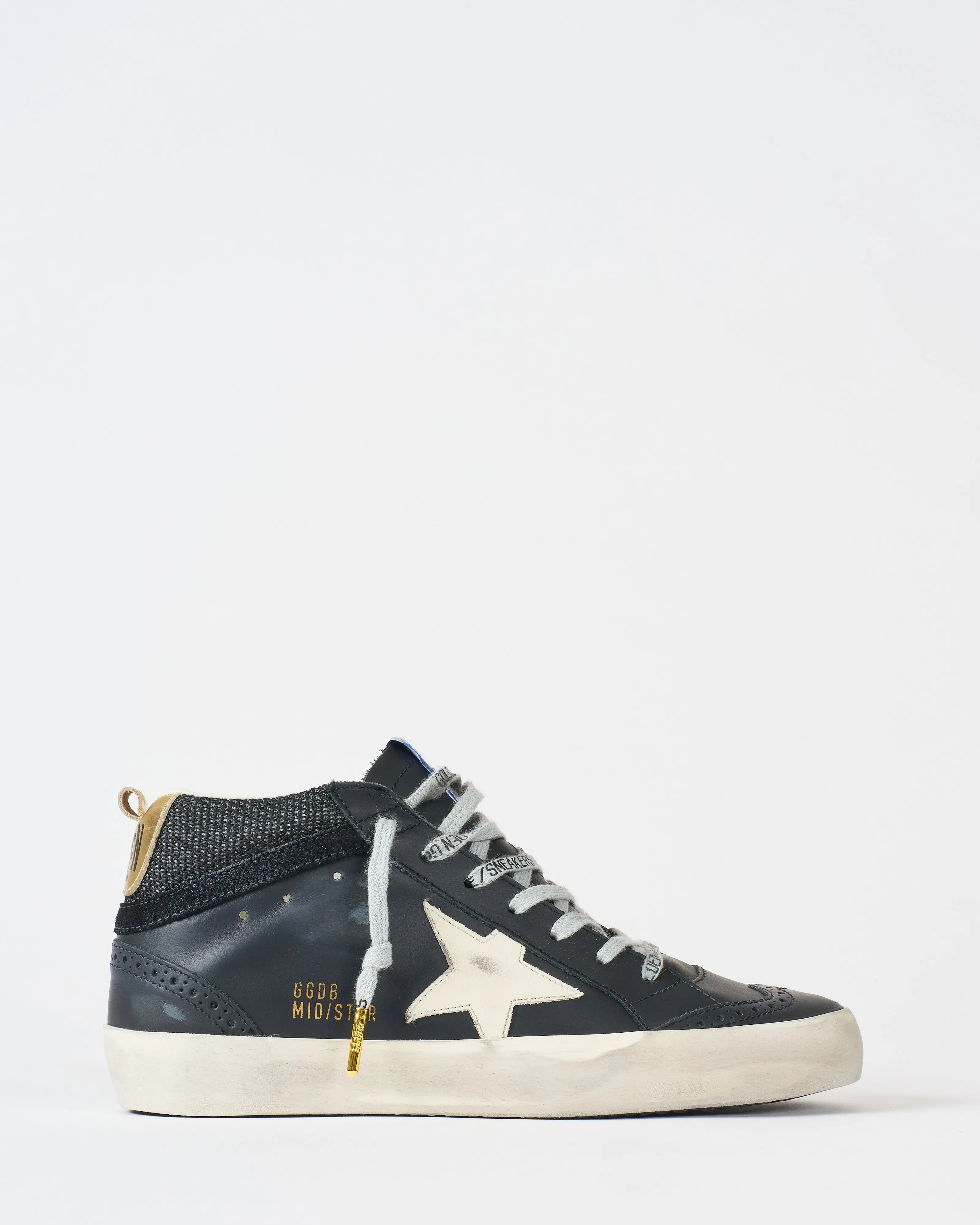 mid star double quarter leather and net upper suede wave