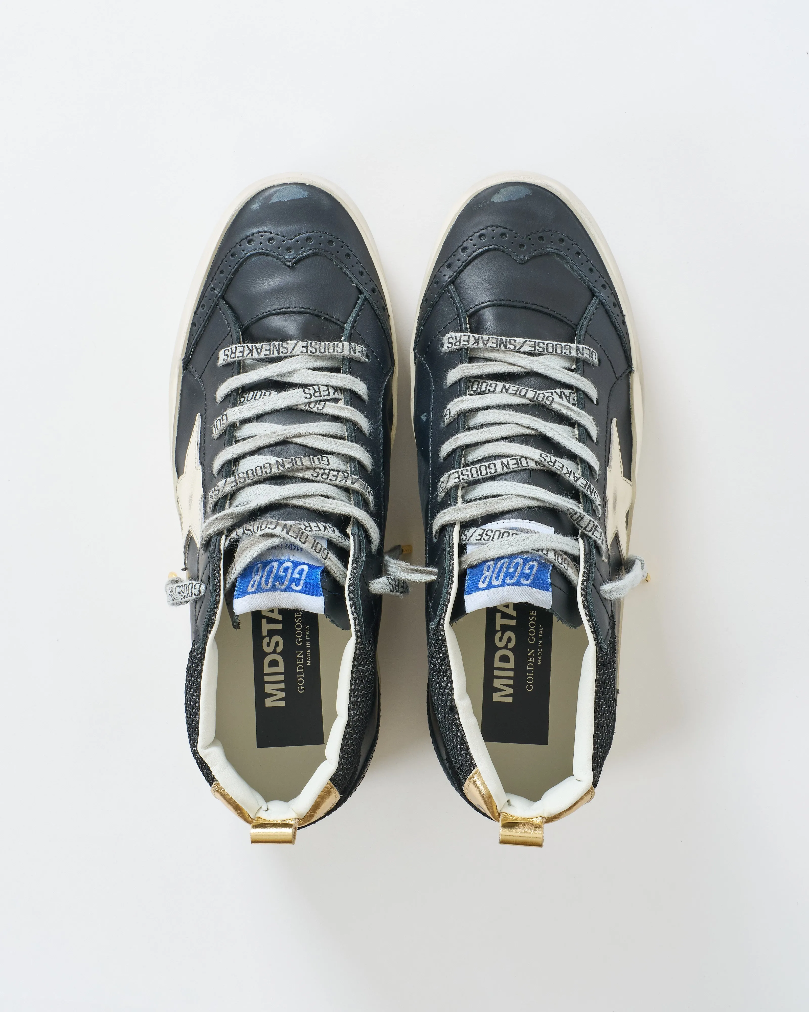 mid star double quarter leather and net upper suede wave